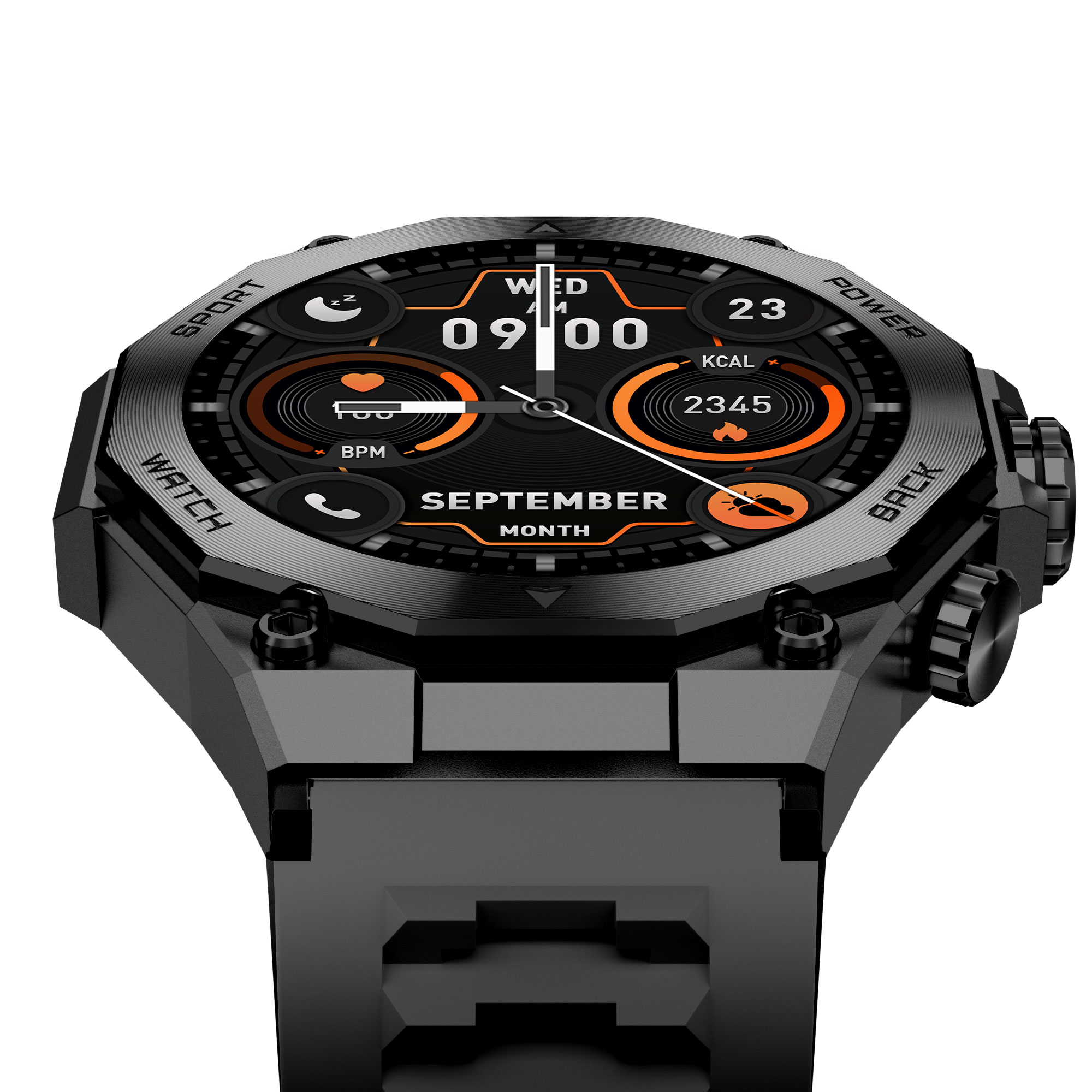 Смарт часовник Aurafit AM18, Amoled, Черен - 73129-photo 1