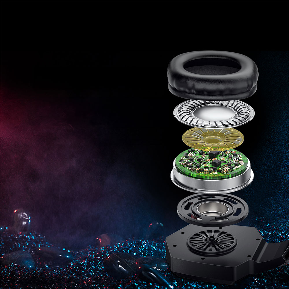 Слушалки Onikuma K8, За компютър, Микрофон, Подсветка, 3.5mm, USB, Черен - 20741-photo 1