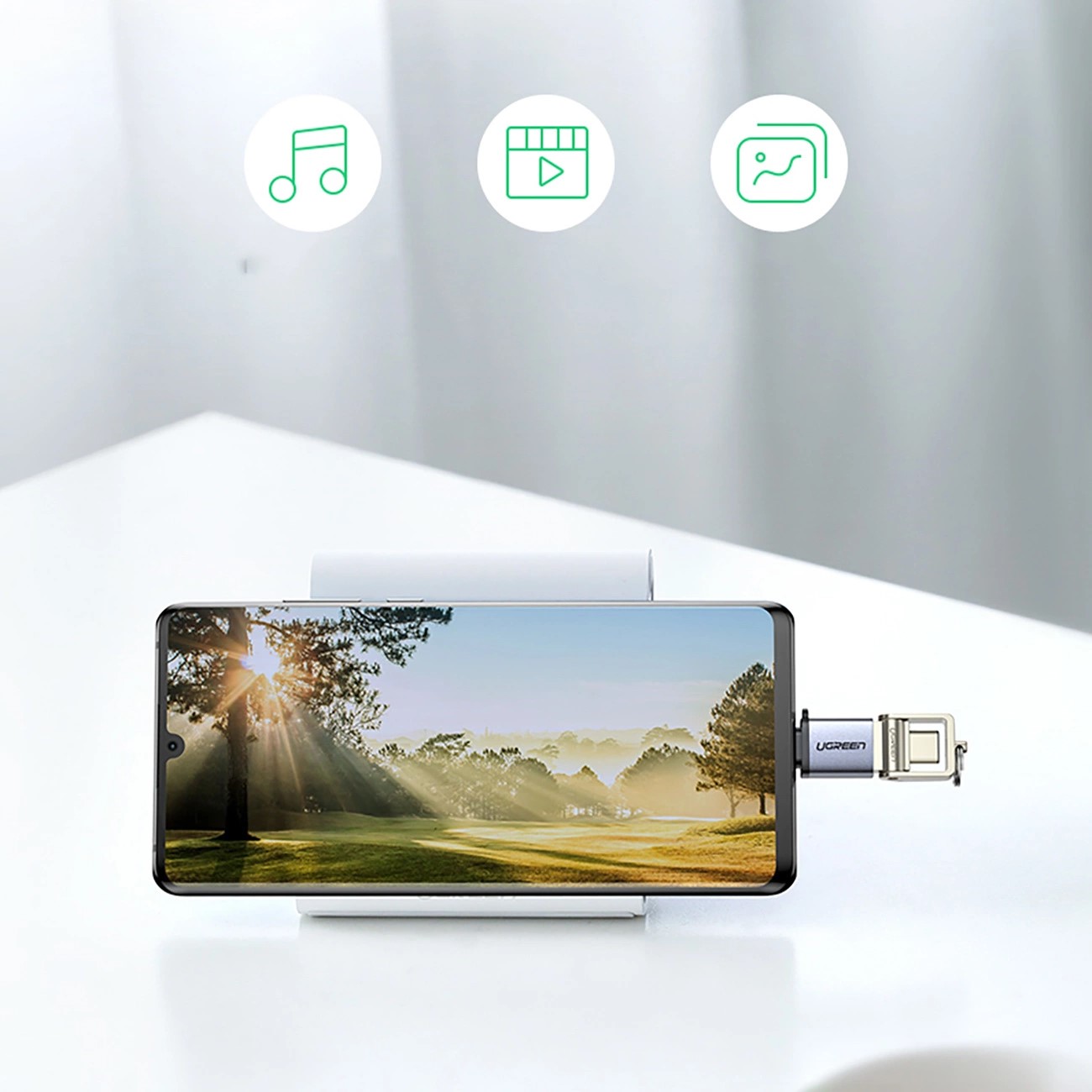 Адаптер UGREEN US270 50283 USB-C (мъжки) към USB 3.0 (женски) OTG Adapter-photo 2