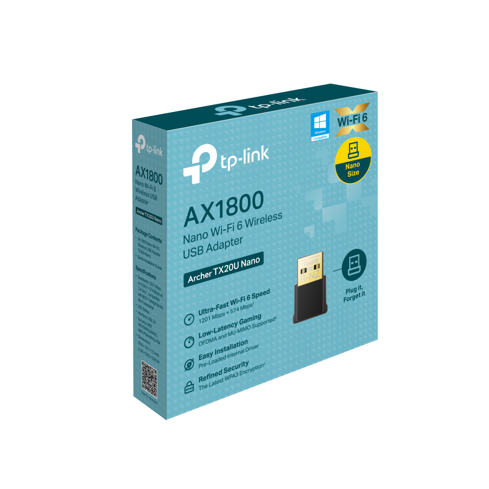 Безжичен USB 2-лентов адаптер TP-Link Archer TX20U Nano AX1800-photo 1