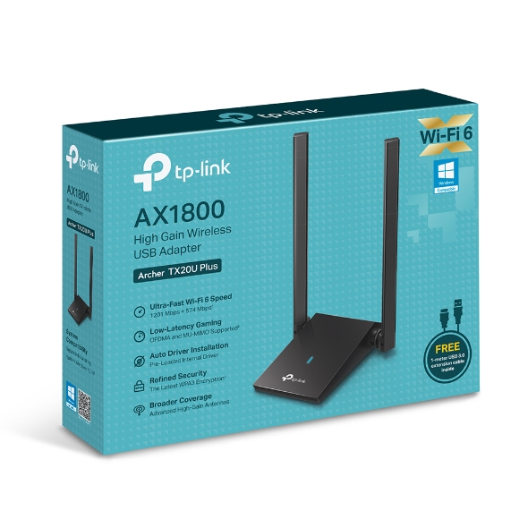 Безжичен USB 2-лентов адаптер TP-Link Archer TX20U Plus AX1800-photo 5
