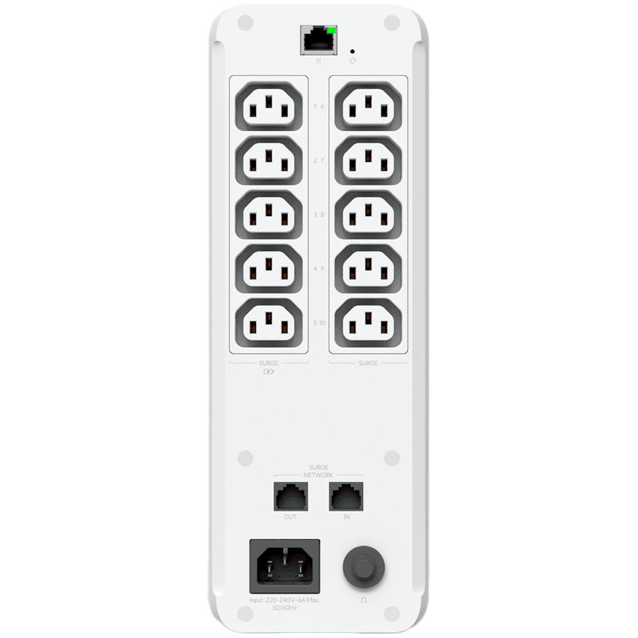 Ubiquiti UPS-Tower-EU UniFi managed 1kVA uninterruptible power supply with 5 surge-only outlets and 5 software-resettable surge and backup devices-photo 3