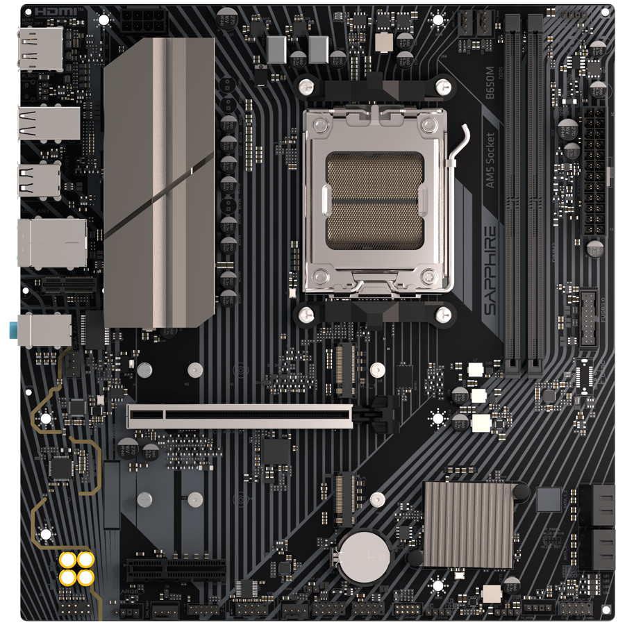 SAPPHIRE B650M-E, 1XDP, 1XHDMI, 2XU3, 6XU2, 2XM2, 4XSATA, M-ATX FULL