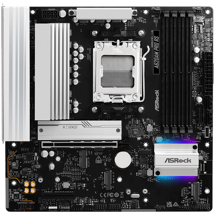 ASROCK MB Desktop A620AM Pro RS, AM5, 4x DDR5, 1x PCIe 4.0 x16, 1x PCIe 3.0 x16, 2x Hyper M.2(PCIe Gen4x4), 1x Ultra m.2, 2x SATA3 6.0 Gb/s, 1x HDMI, 1x DP, 1x Gbit LAN, 5x USB 3.0, 2x USB-C, 6x USB 2.0, Micro ATX-photo 1