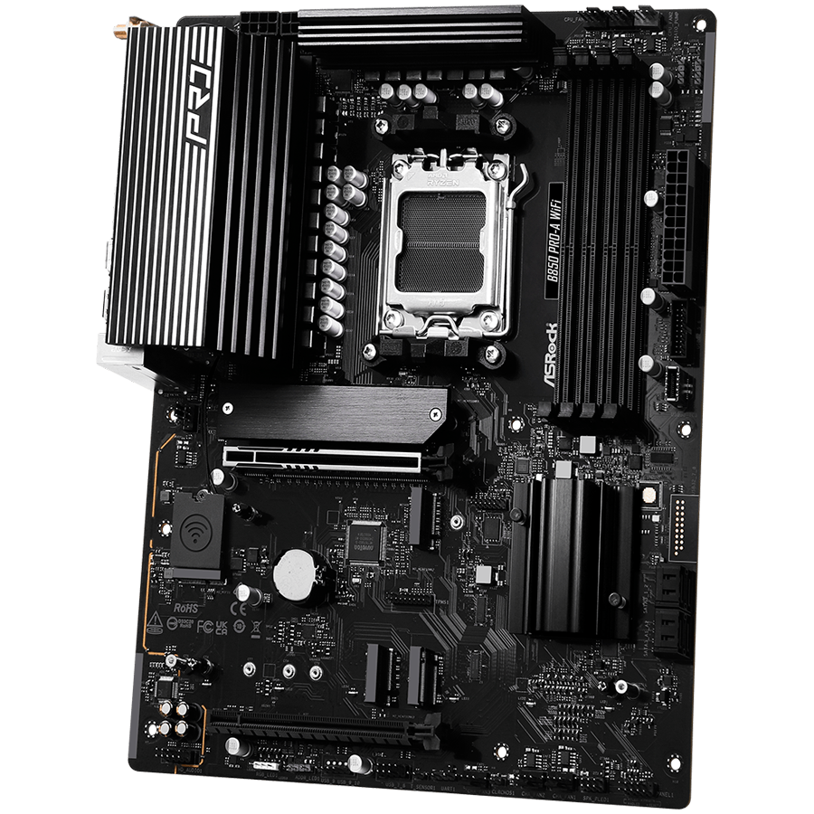 ASROCK Main board AMD B850 AM5, PCIe 5x16, 4x DDR5, 4x M.2, 2x SATA3 6Gb/s, 2.5Gb LAN, 802.11axe, 7.1 Ch audio, ATX-photo 3