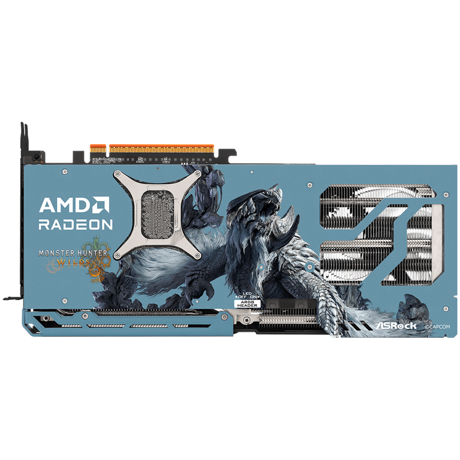 ASROCK Video Card AMD Radeon RX 9070 XT Monster Hunter 16GB GDDR6 256-bit, 1x HDMI 2.1b, 3x DP 2.1a, 2x 8-pin PWR connector, PCIe 5.0 x16, recommended PSU 800W, 298 x 131 x 58 mm, 2.9-slot, 90-GA6FZZ-00UANZ-photo 4