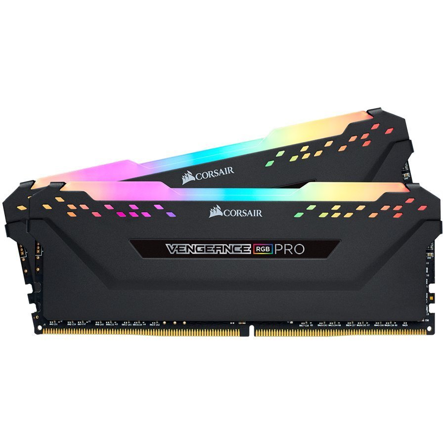 CORSAIR DDR4, 3200MHz 32GB 2x16GB Dimm, 16-20-20-38, XMP 2.0, Vengeance RGB Pro black Heatspreader, RGB LED, Black PCB, 1.35V - CMW32GX4M2E3200C16