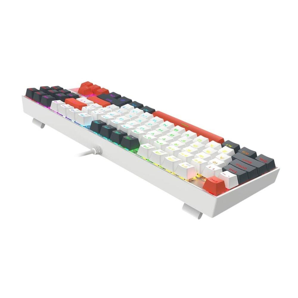 Механична геймърска клавиатура Redragon Kumara K552WLR-RGB – бяла със сиво и оранжево RGB осветление-photo 3