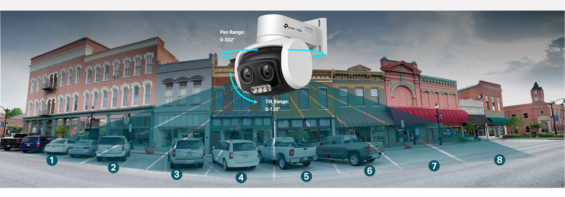 4MP Външна пълноцветна мрежова камера TP-Link VIGI C540V панорамна-photo 5