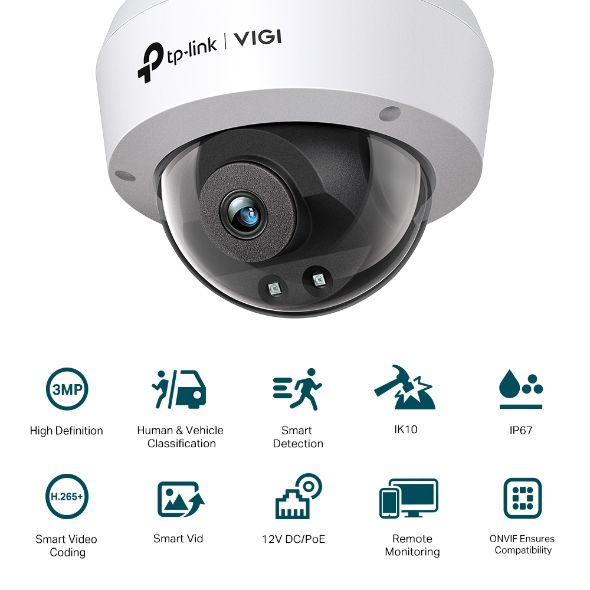 3MP IR куполна мрежова камера TP-Link VIGI C230I(2.8mm)-photo 1