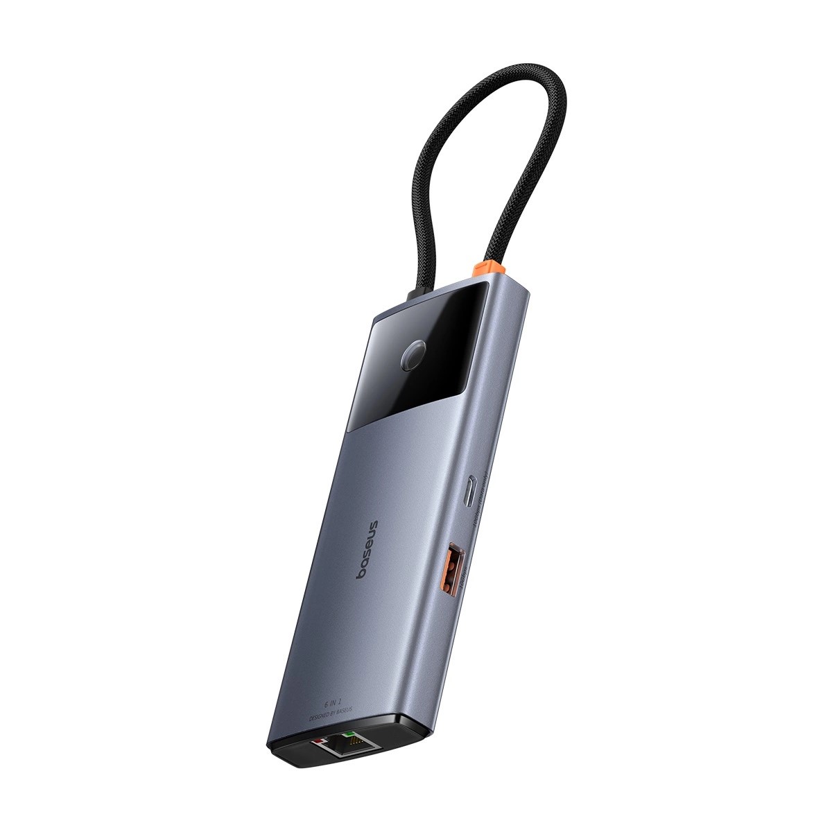 Докинг станция Baseus Metal Gleam Series II 155478 6-в-1 USB-A/USB-C/USB-C PD/HDMI/RJ45 - черен-photo 3