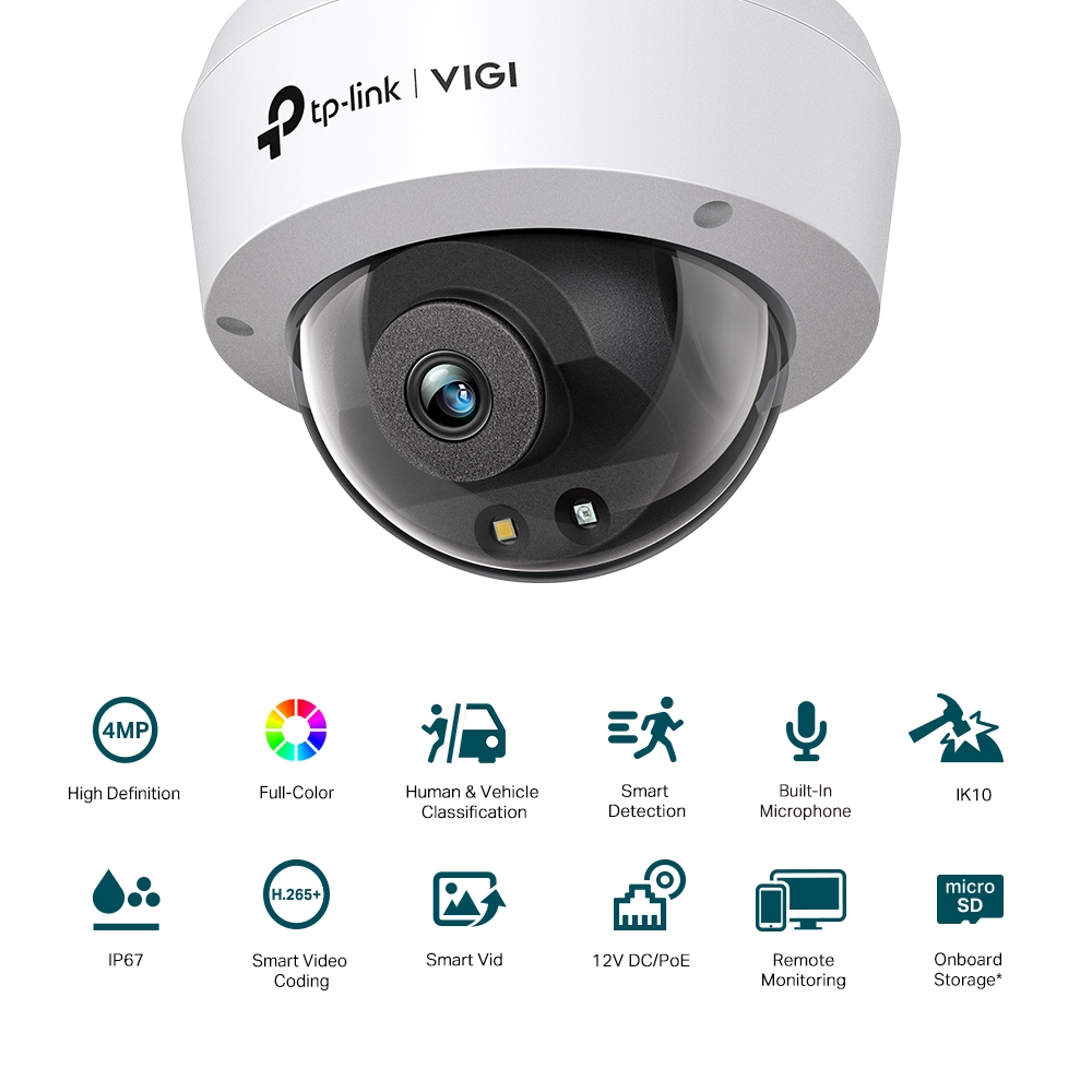4MP пълноцветна куполна мрежова камера TP-Link VIGI C240(4mm)-photo 1