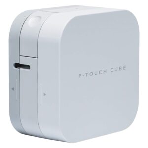 Етикетен принтер Brother P-touch CUBE PT-P300BT, термо-трансферен печат, Bluetooth, 23 шрифта, бял