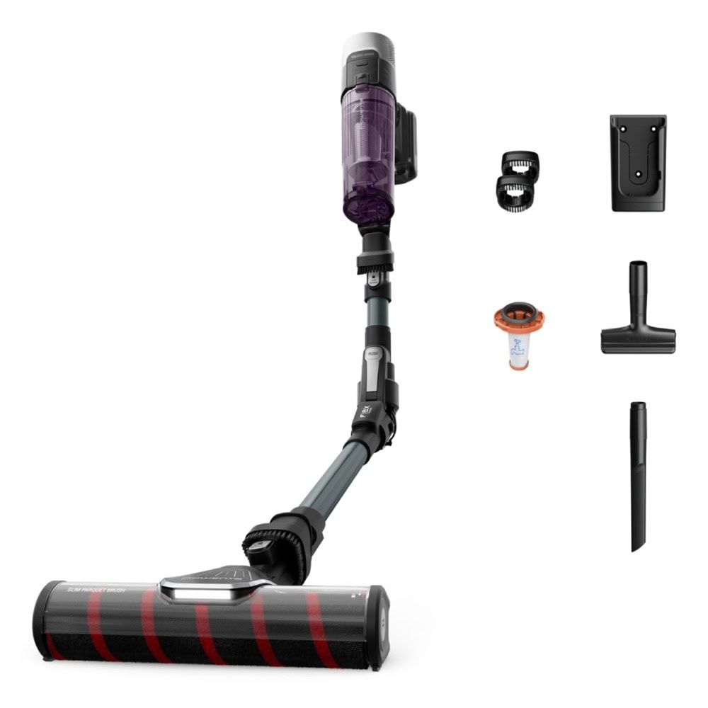 Прахосмукачка Rowenta X-Force Flex 9.60 Allergy, вертикална/ръчна, безжична, 250W, 0.44 л. капацитет на контейнера, до 40 минути време на работа, 2 филтъра, Boost функция, черна, RH2048WO