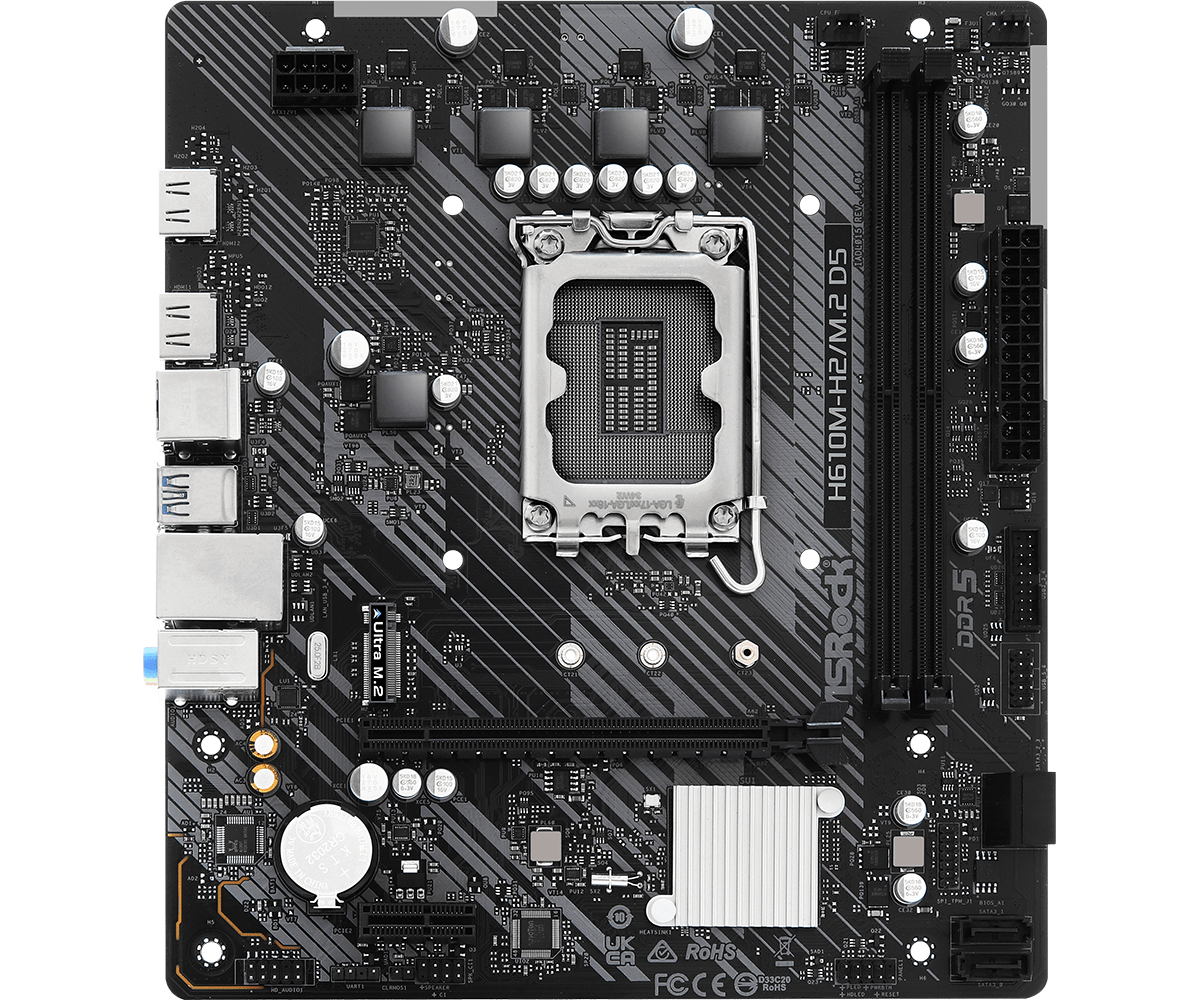 Дънна платка ASROCK H610M-H2/M.2 D5 - 69104-photo 1