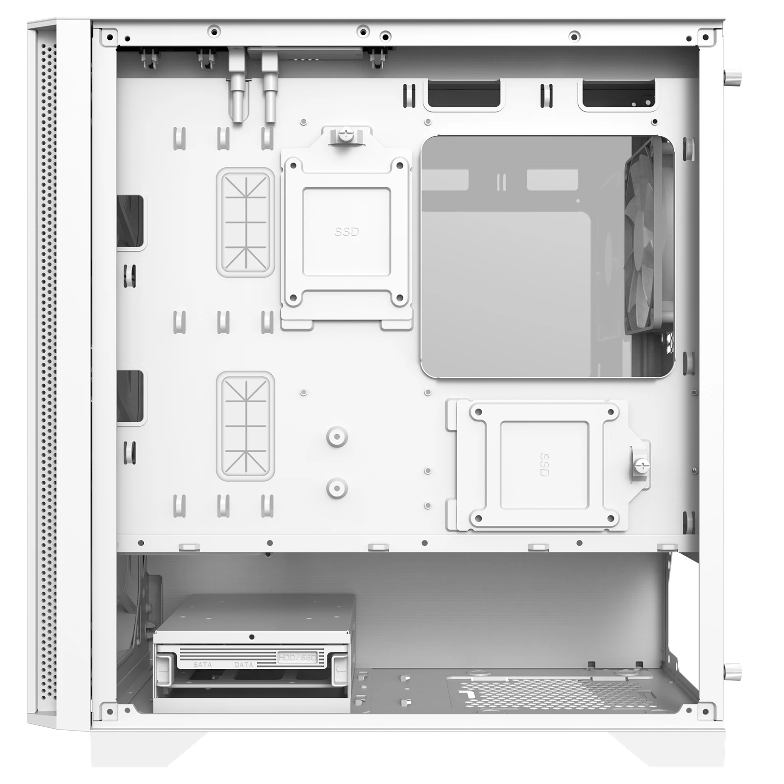 Montech Montech кутия AIR 100 LITE, Micro ATX Case, TG, 2x120mm Fans, White - MONTECH-AIR-100-LITE-WH-photo 2