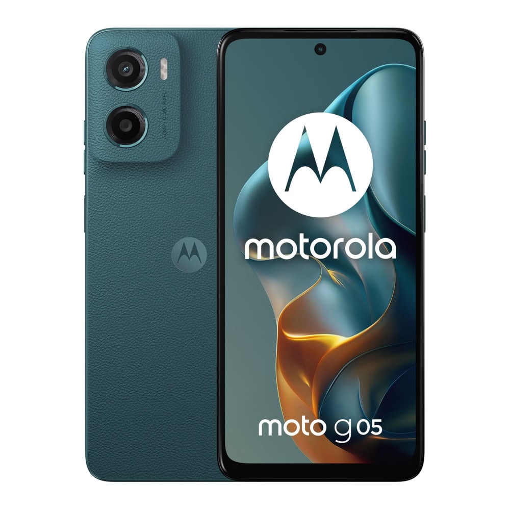 Motorola Moto G05 (зелен), поддържа 2 SIM карти, 6.67" (16.94cm) HD+ 90Hz дисплей, осемядрен MediaTek Helio G81 Extreme 2 GHz, 8GB RAM, 128GB Flash памет (+microSD слот), 50 & 8 Mpix камери, Android, PB6L0014PL