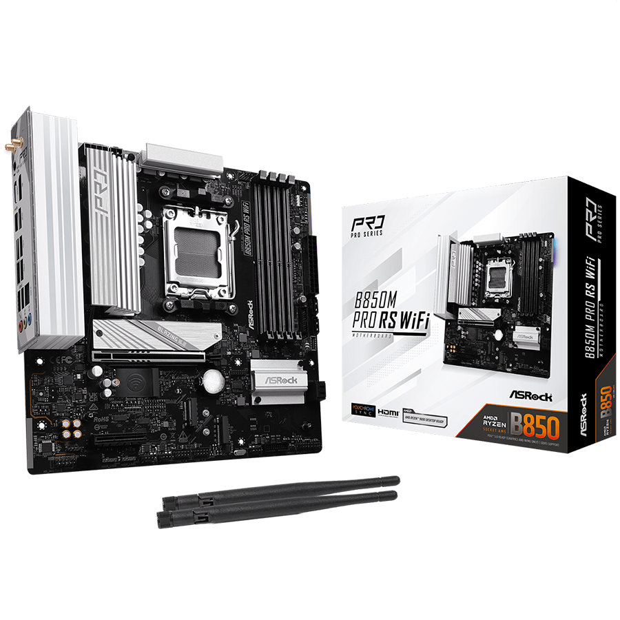 ASROCK B850M Pro RS WiFi mATX AM5 DDR5 - B850M PRO RS WIFI