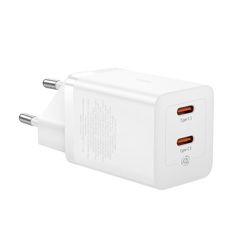 Зарядно устройство 220V Baseus 40W, 2xUSB-C, GaN 5 CCGP180102 - бяло-photo 1