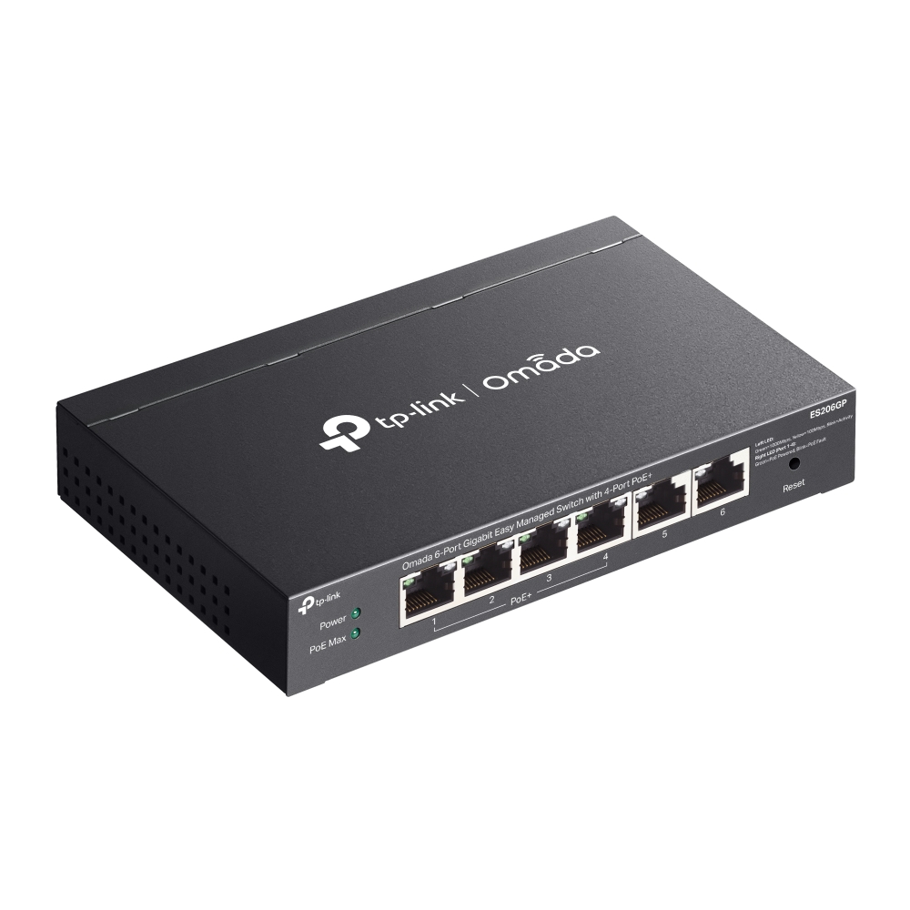6-портов гигабитов управляем настолен комутатор TP-Link Omada ES206GP с 4-порта PoE+-photo 2