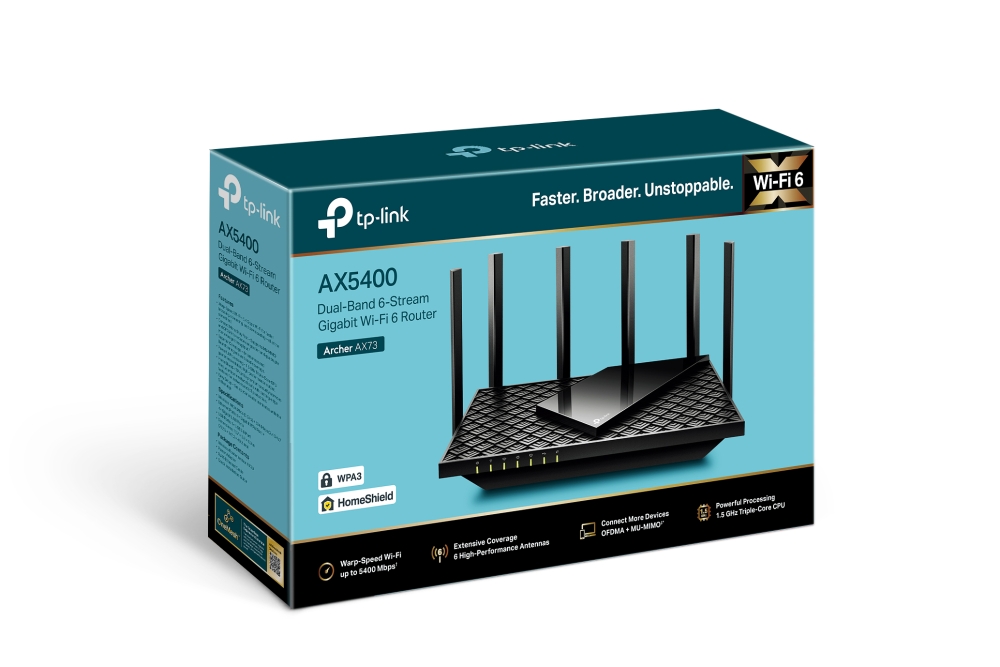 Двулентов безжичен рутер TP-Link Archer AX73 AX5400 Wi-Fi 6-photo 3