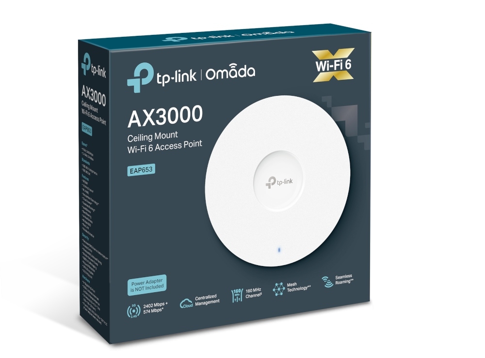 Точка за достъп TP-Link Omada Mesh EAP653 AX3000 Ceiling Mount WiFi 6-photo 1