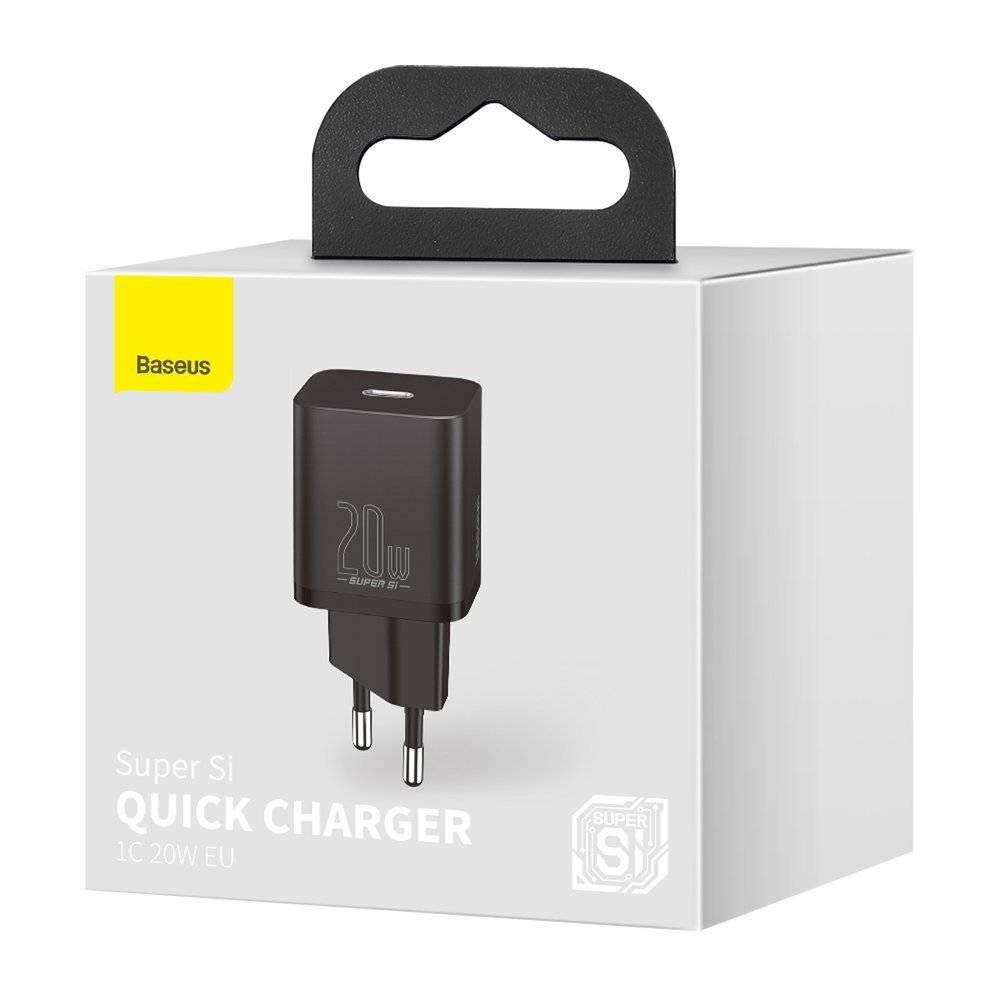Зарядно устройство Baseus Super Si QC USB-C, 20W, черно-photo 3