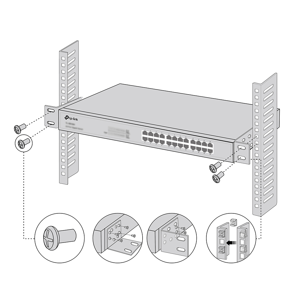 Комплект за монтаж на 13-инчови превключватели TP-Link Omada RackMount Kit-13-photo 2