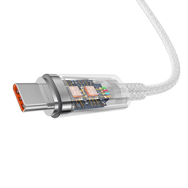 Кабел Baseus Explorer USB към USB-C 100W 1м CATS010402 - бял-photo 3