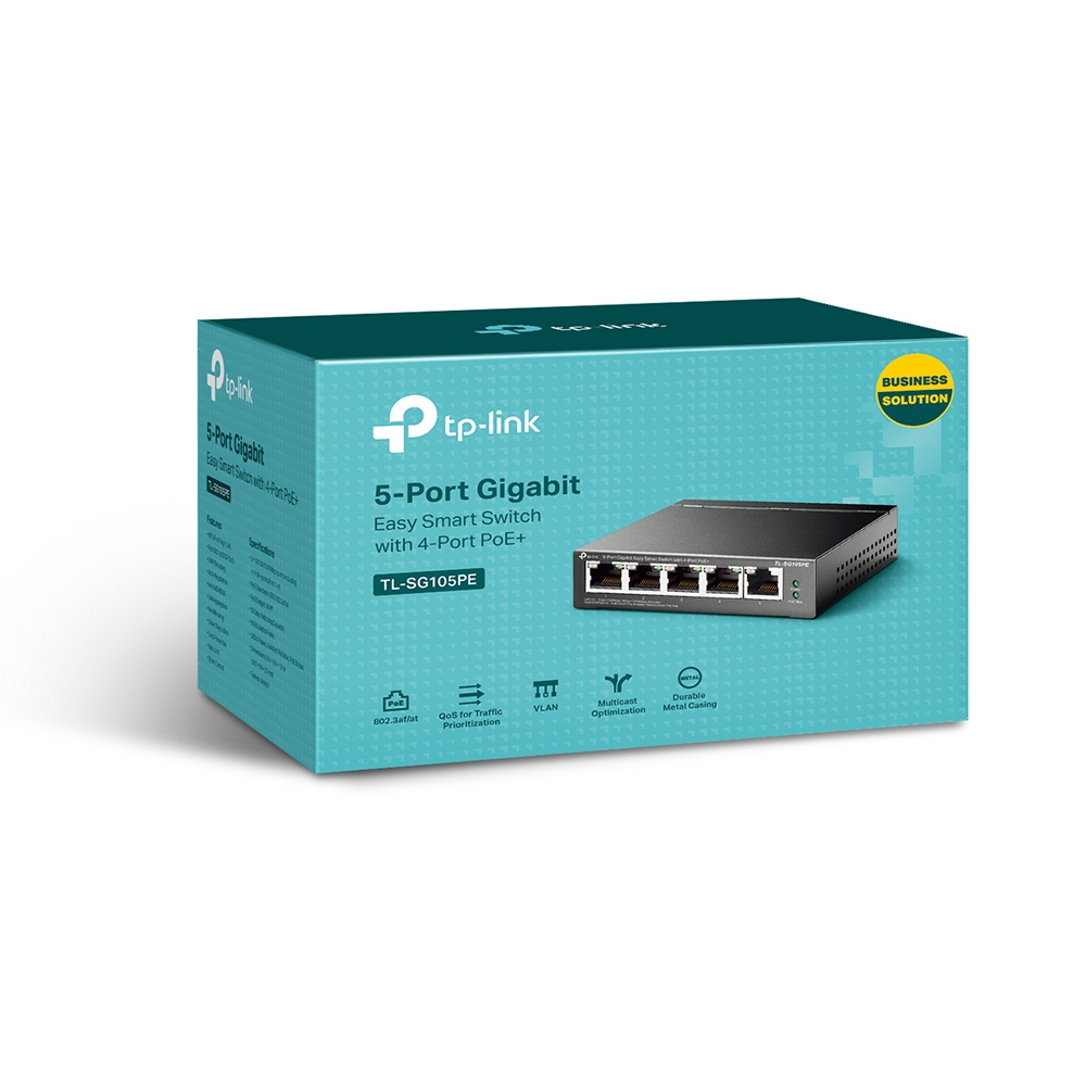 Комутатор TP-Link Gigabit Easy Smart TL-SG105PE 5-портов с 4 PoE+ порта-photo 2