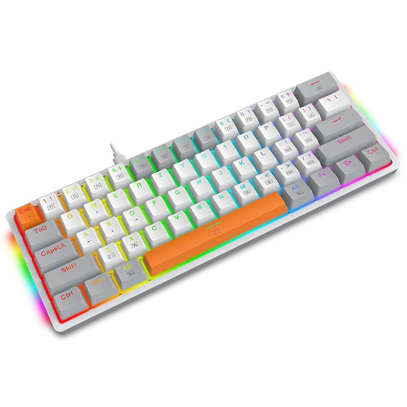Механична RGB геймърска клавиатура Redragon Akali K642WGO-RGB - сива-photo 1