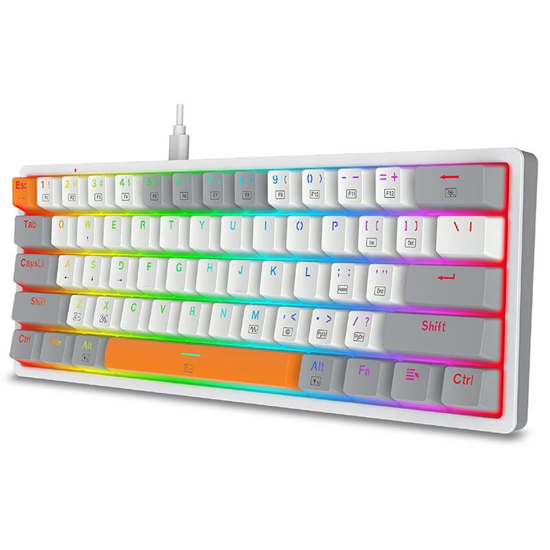 Механична RGB геймърска клавиатура Redragon Akali K642WGO-RGB - сива-photo 3
