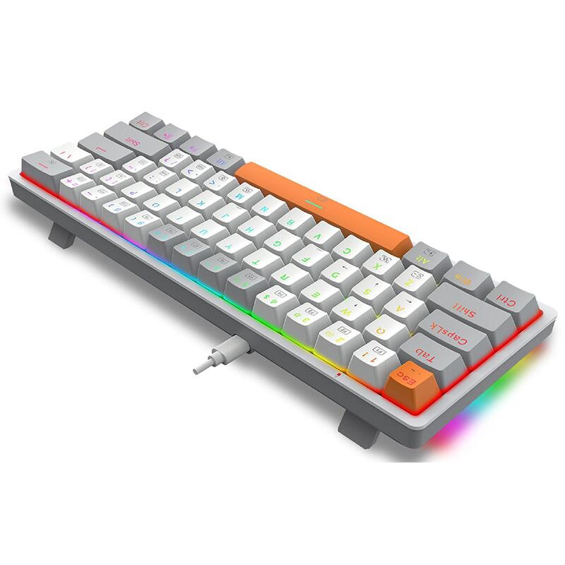 Механична RGB геймърска клавиатура Redragon Akali K642WGO-RGB - сива-photo 4
