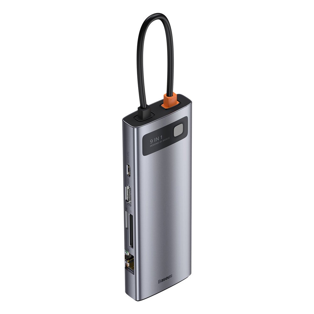 USB хъб Baseus Type-C 9 в 1 с USB Type-C PD/3x USB 3.2 Gen 1/RJ45 1 Gbps/VGA FHD 60 Hz/HDMI 4k 30 Hz/TF/SD-photo 2