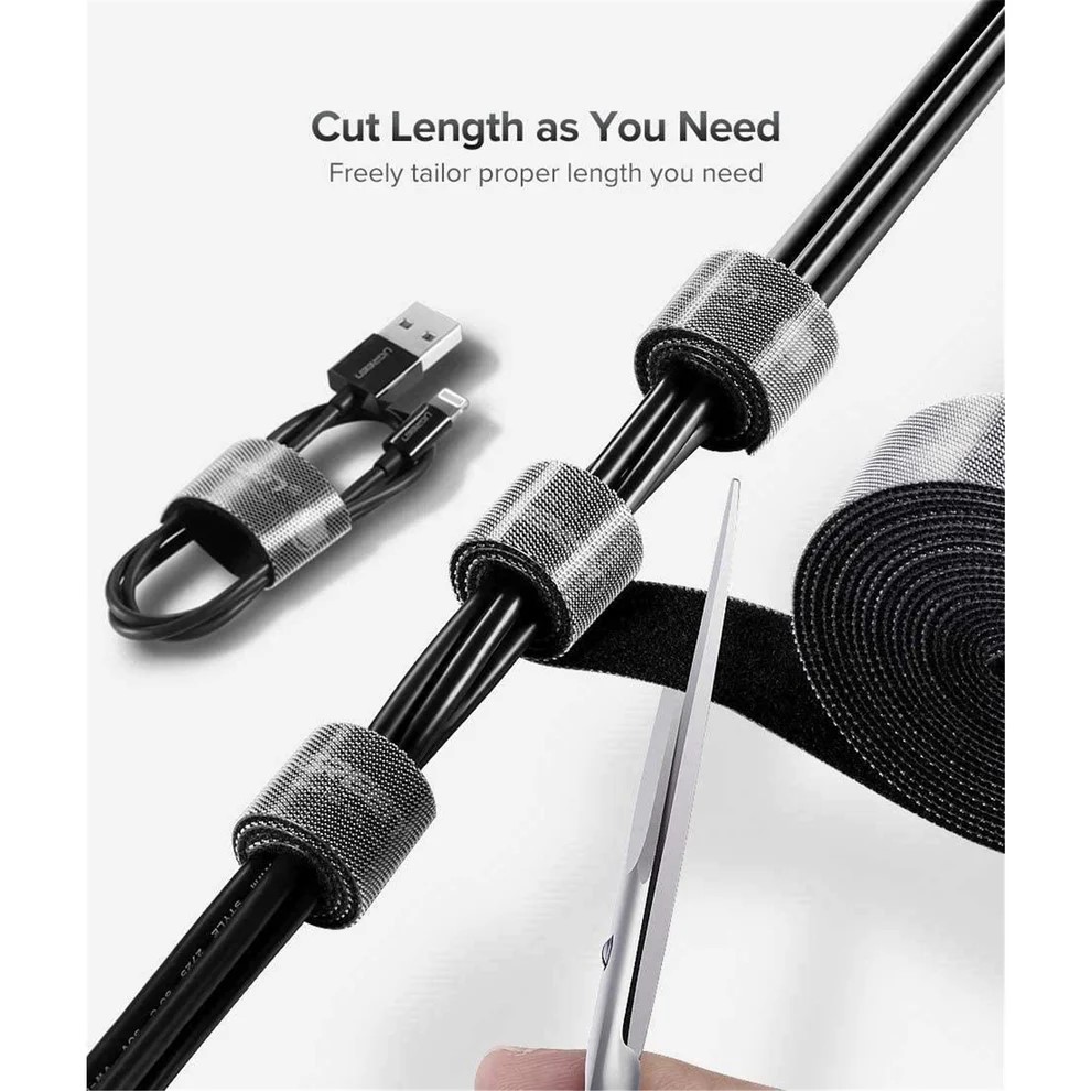 Лента за организиране на кабели UGREEN LP124 / 40356 5 м - черна-photo 2