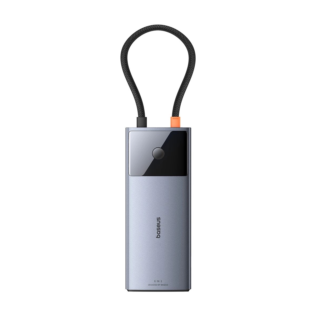 Докинг станция Baseus Metal Gleam Series II 155478 6-в-1 USB-A/USB-C/USB-C PD/HDMI/RJ45 - черен-photo 1