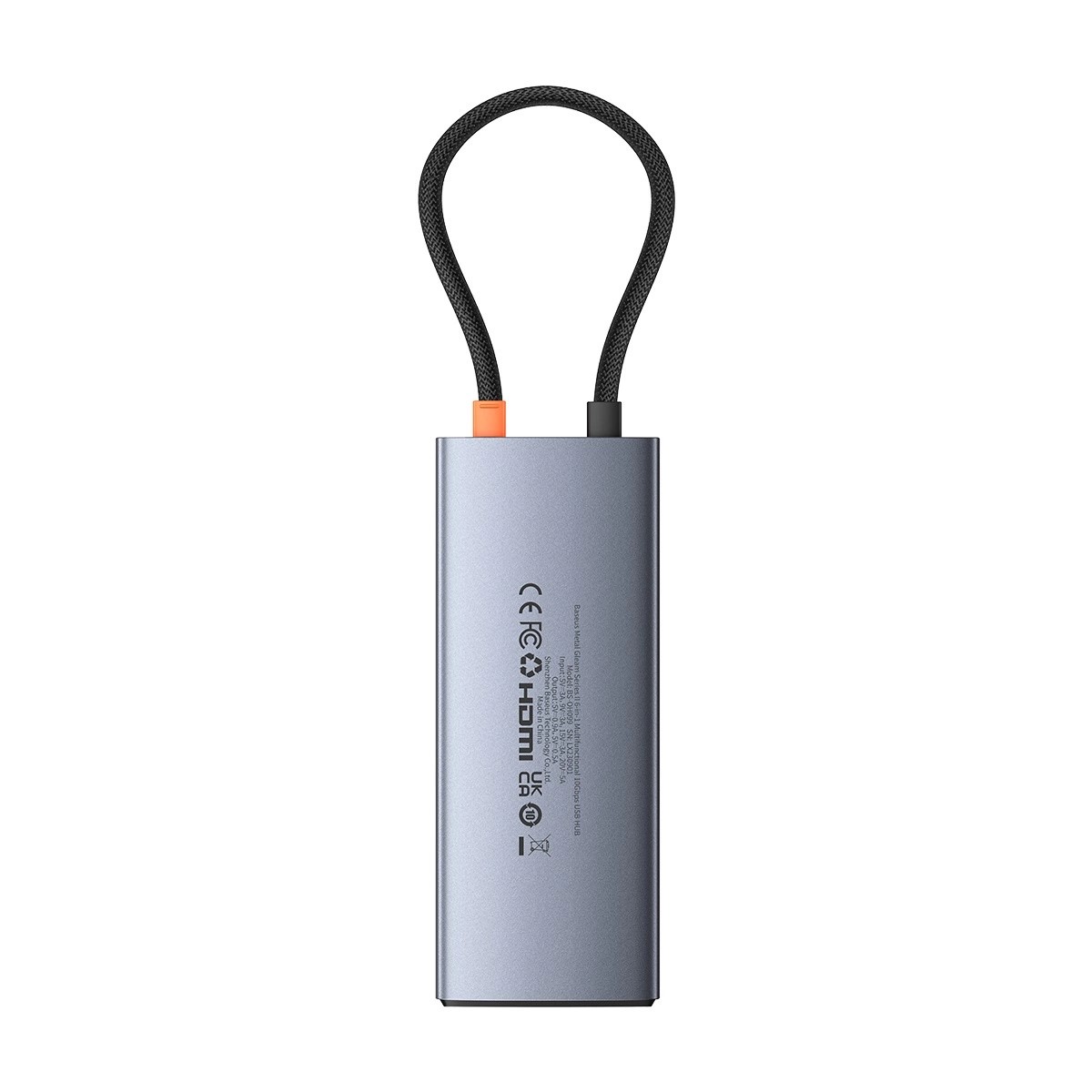 Докинг станция Baseus Metal Gleam Series II 155478 6-в-1 USB-A/USB-C/USB-C PD/HDMI/RJ45 - черен-photo 2