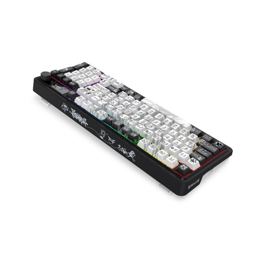 Bluetooth и безжична механична геймърска клавиатура Redragon Artemis Pro Anime K719GF-RGB-PRO RGB осветление - черно с бяло-photo 3
