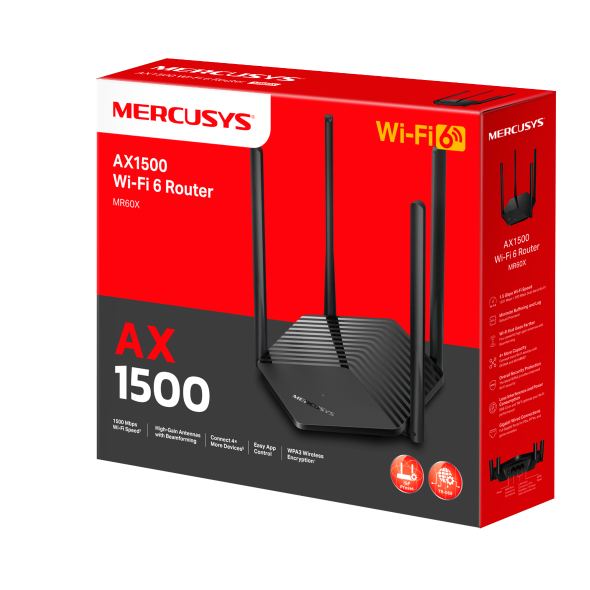 2-лентов WiFi 6 рутер Mercusys MR60X AX1500 - Image 5