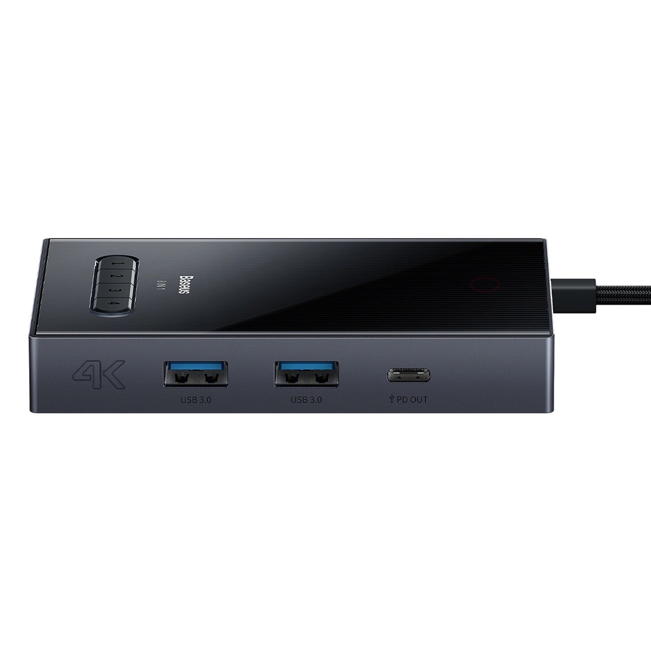 Докинг станция Baseus PioneerJoy 8-в-1 USB-C хъб – HDMI 4K@60Hz + HDMI 4K@30Hz + DisplayPort 8K@30Hz + VGA + 2x USB-A 3.0 + 2x USB-C – WKYY030413 - сив-photo 1