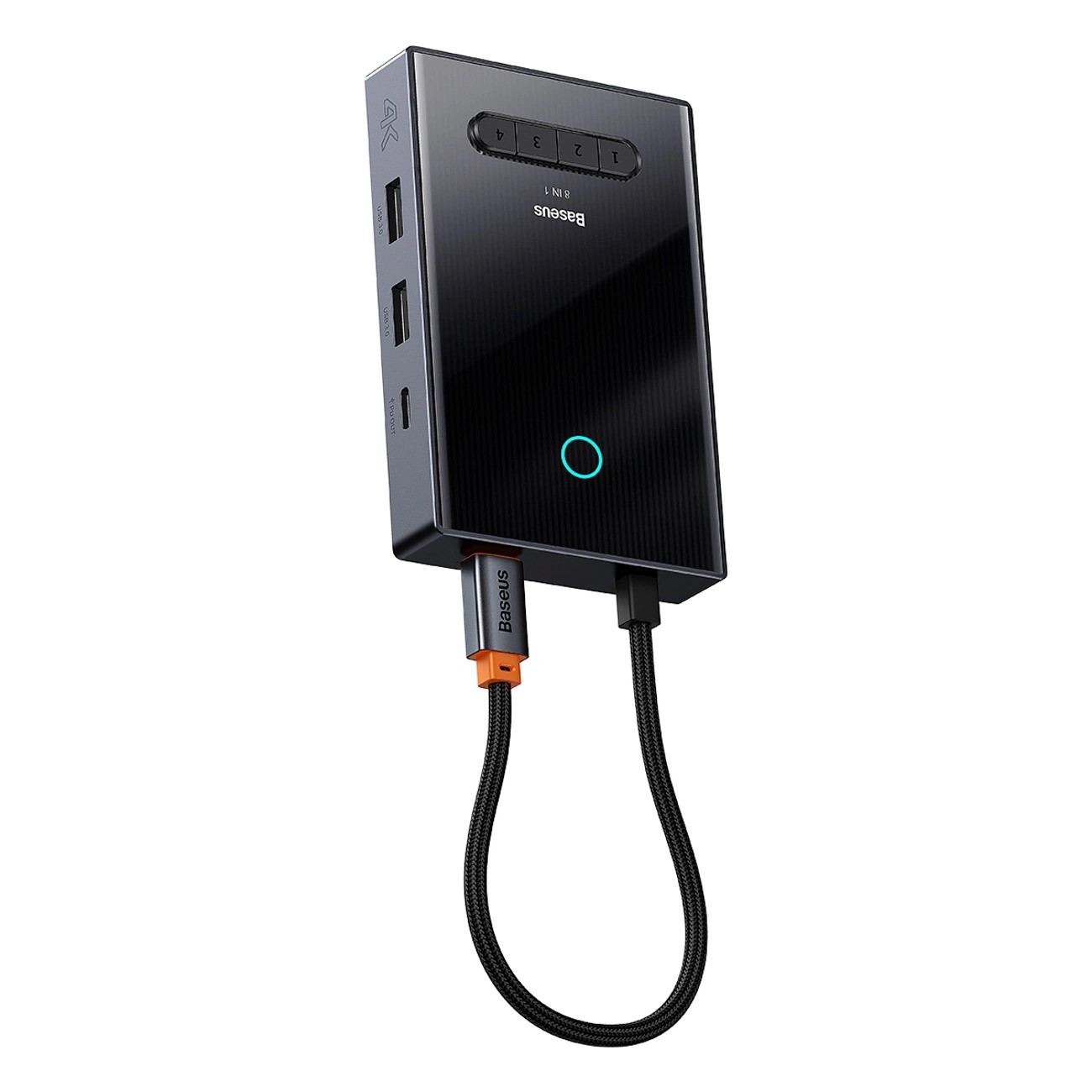 Докинг станция Baseus PioneerJoy 8-в-1 USB-C хъб – HDMI 4K@60Hz + HDMI 4K@30Hz + DisplayPort 8K@30Hz + VGA + 2x USB-A 3.0 + 2x USB-C – WKYY030413 - сив-photo 2