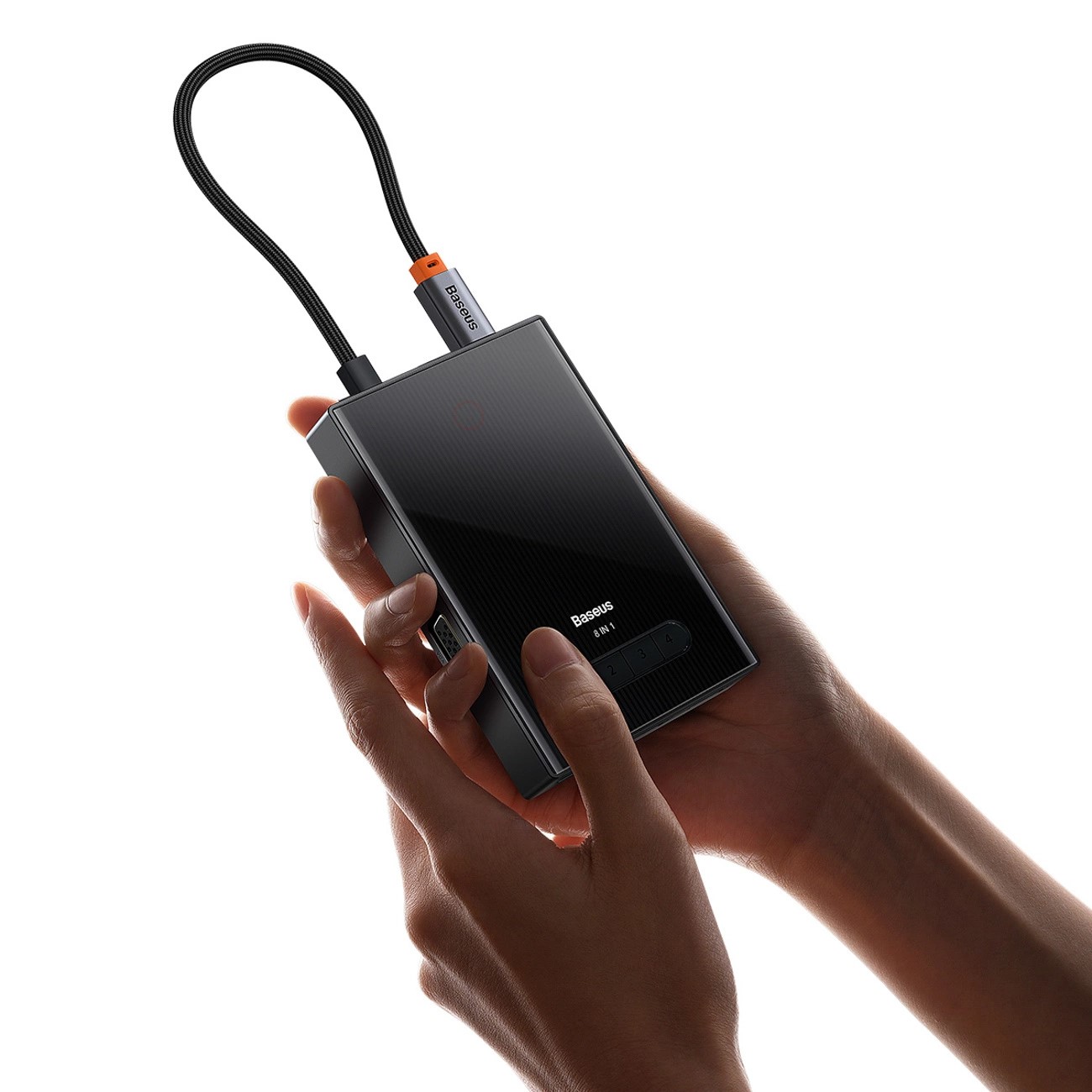 Докинг станция Baseus PioneerJoy 8-в-1 USB-C хъб – HDMI 4K@60Hz + HDMI 4K@30Hz + DisplayPort 8K@30Hz + VGA + 2x USB-A 3.0 + 2x USB-C – WKYY030413 - сив-photo 3