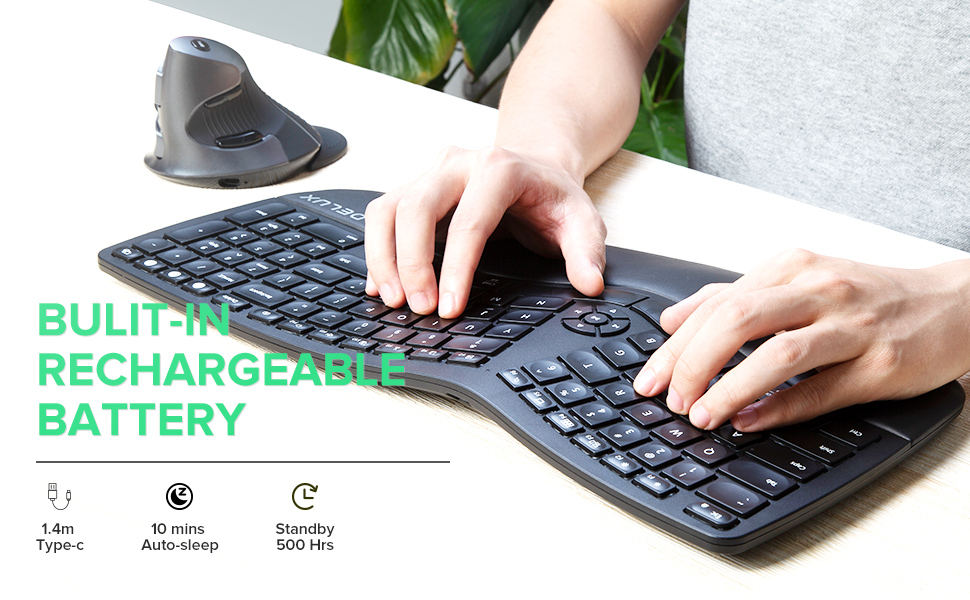 Клавиатура Delux GM902 безжична/Bluetooth черна с подсветка-photo 4