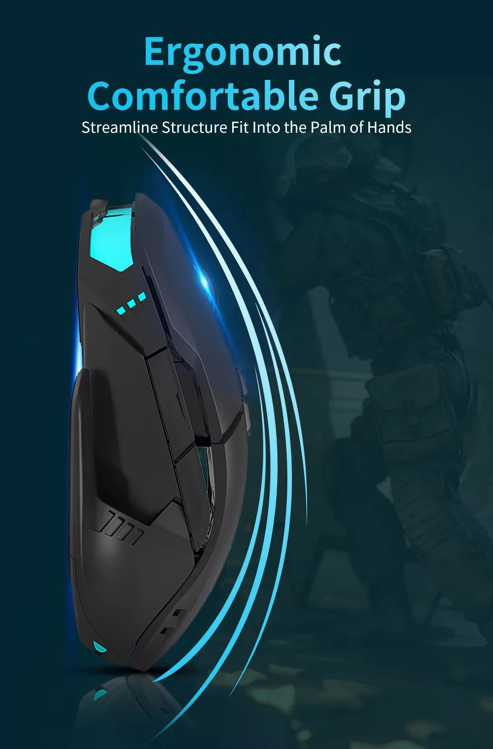 Мишка DELUX M629BU PMW3327 USB RGB-photo 1