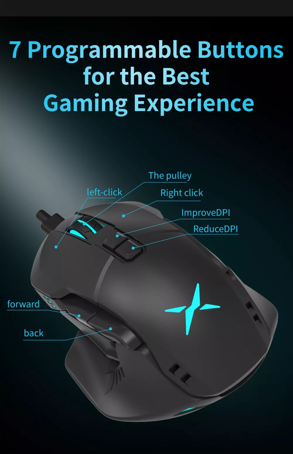 Мишка DELUX M629BU PMW3327 USB RGB-photo 4