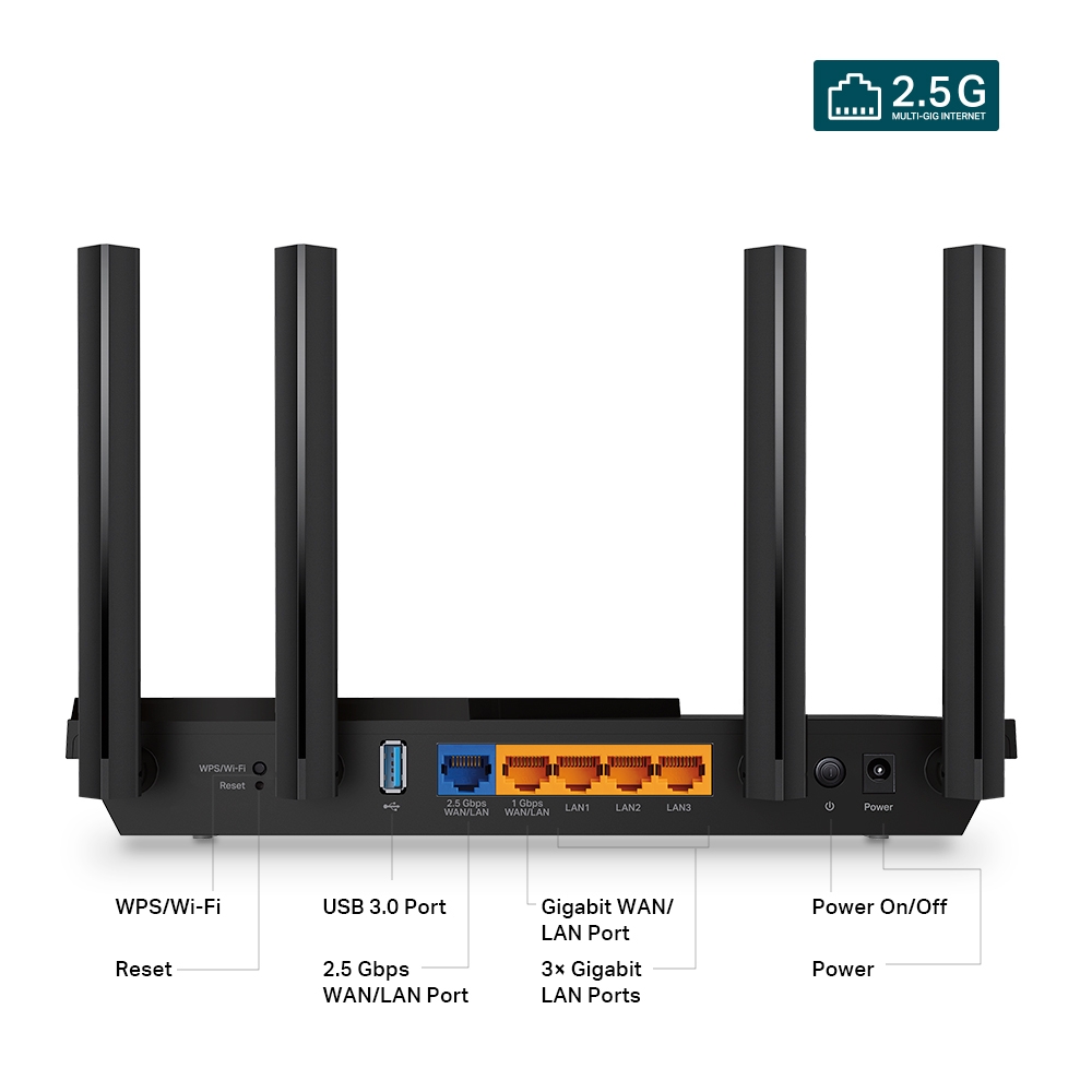 2-лентов Multi Gigabit Wi-Fi 6 рутер TP-Link Archer AX55 Pro AX3000 с 2.5G порт-photo 2
