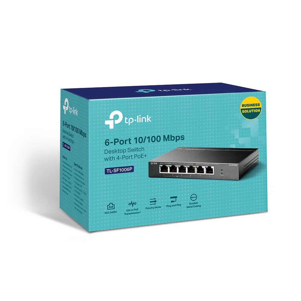 6-портов 10/100Mbps комутатор с 4-PoE+ порта TP-Link TL-SF1006P-photo 2