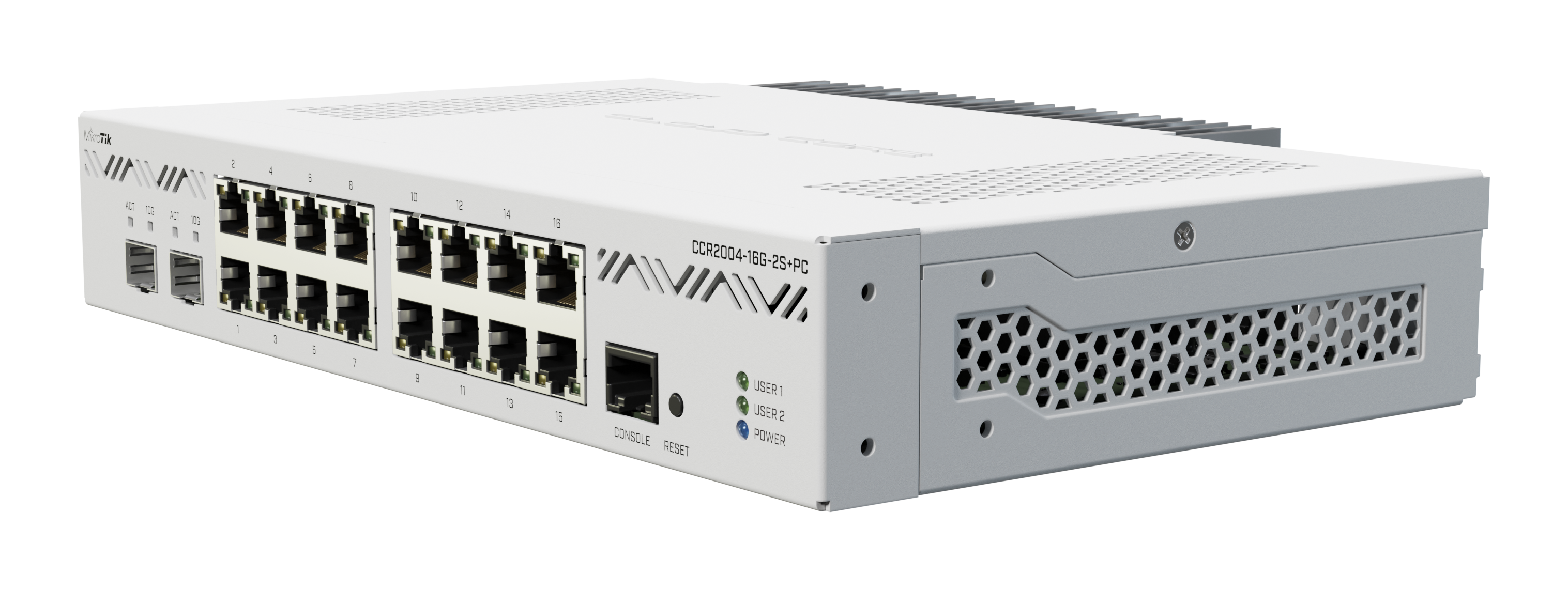 Комутатор MikroTik CCR2004-16G-2S+PC с 16 Gigabit порта и 2 SFP+ порта-photo 1