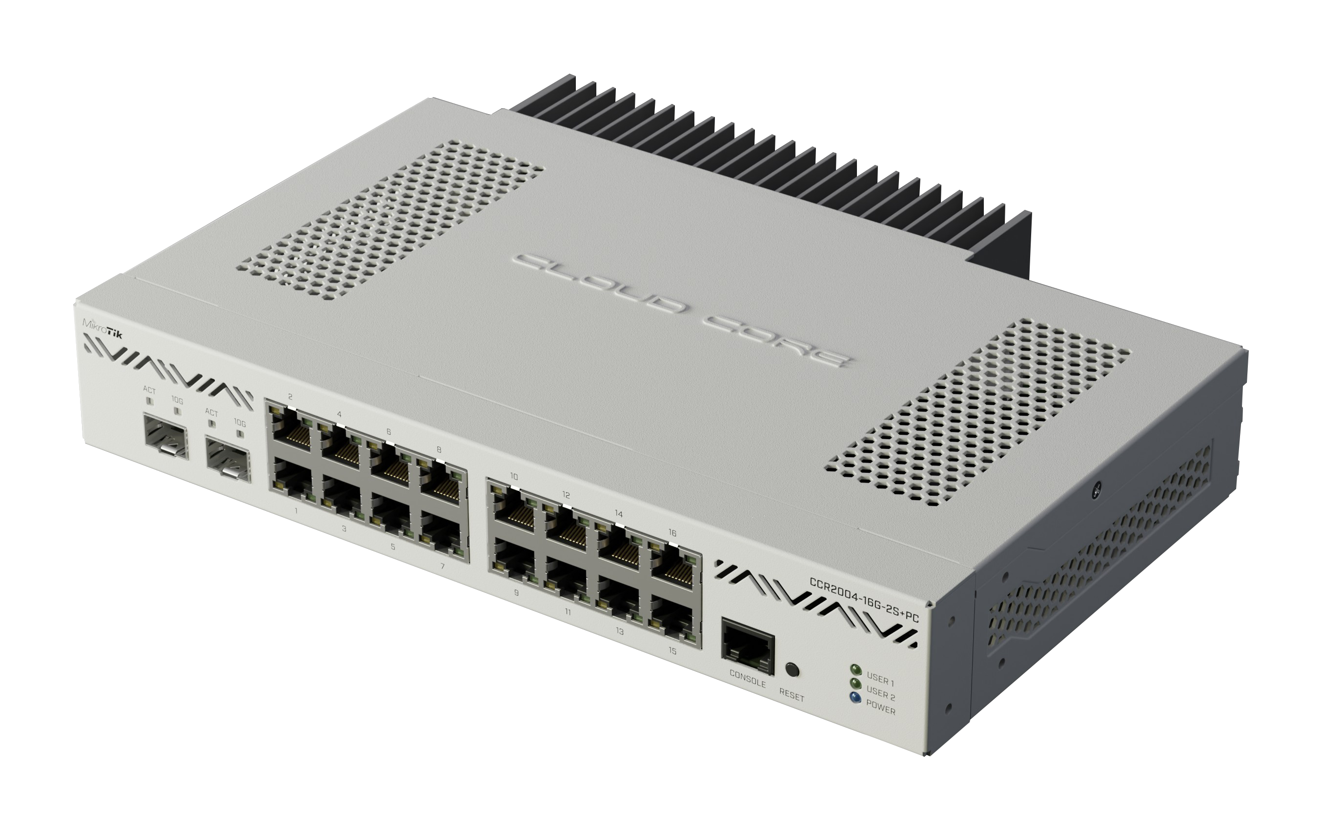 Комутатор MikroTik CCR2004-16G-2S+PC с 16 Gigabit порта и 2 SFP+ порта-photo 2
