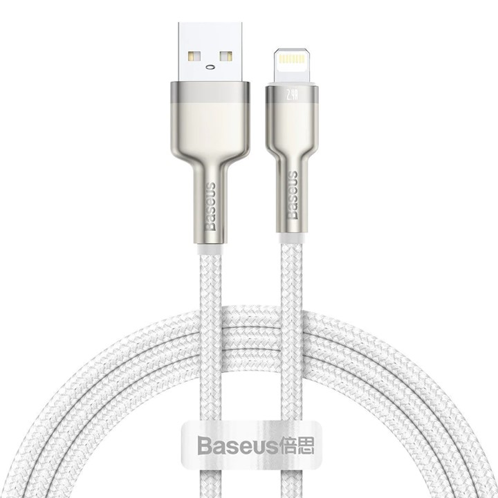 Кабел Baseus Cafule Metal Series USB-A към Lightning, 1м CALJK-A02 - бял